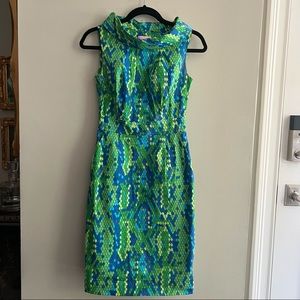 Lilly Pulitzer Green Blue Purple Snakeskin Dress Size 0